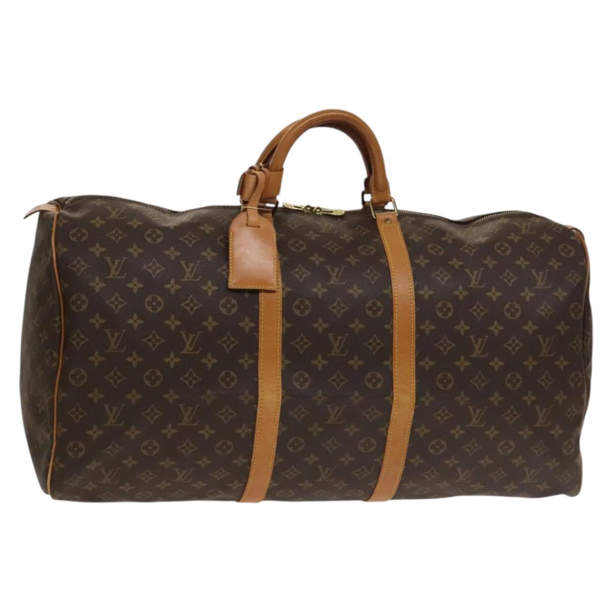 Louis Vuitton Keepall Bag Monogram Canvas, BROWN, CANVAS, Travel bag