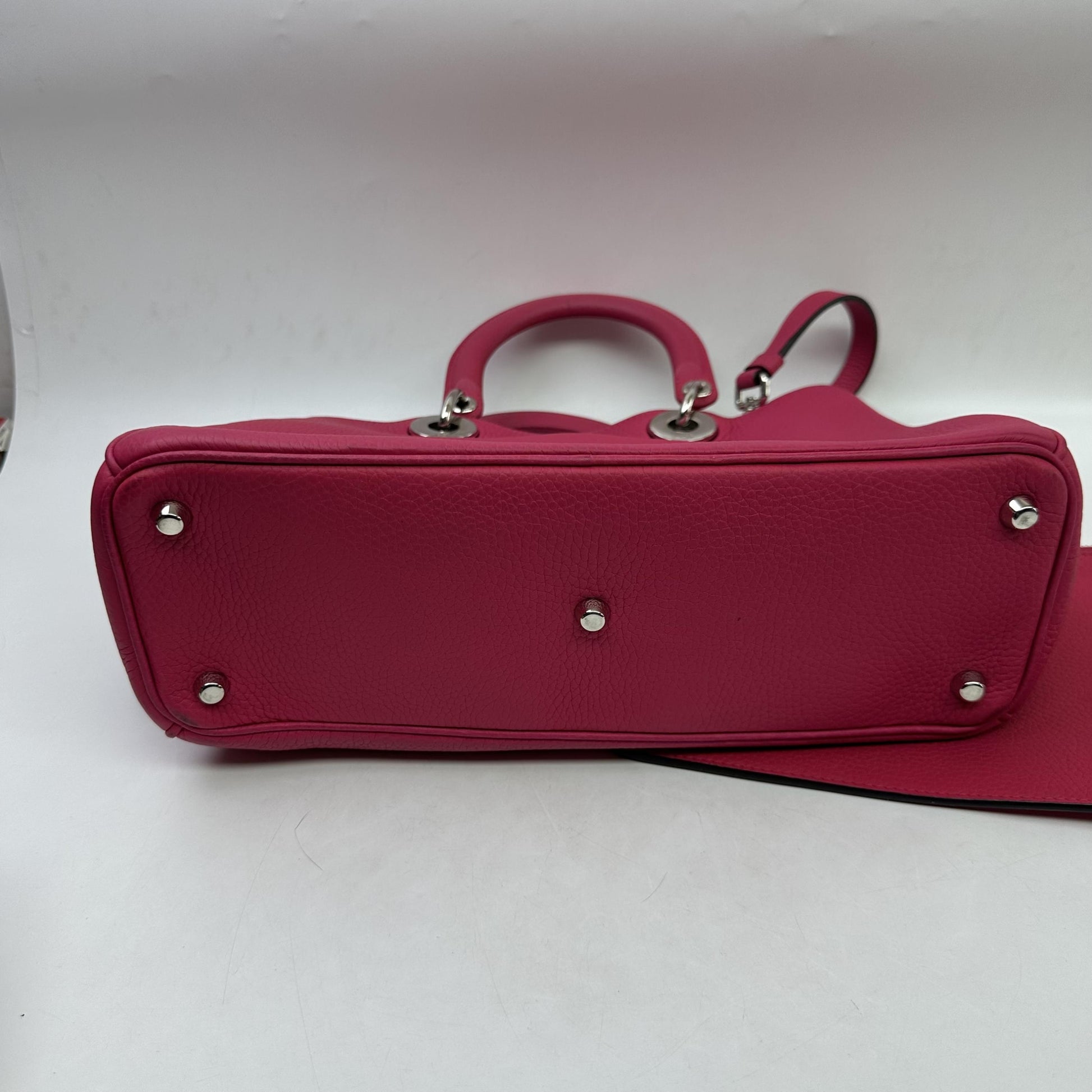 Christian Dior Diorissimo Leather with Sequins, Pink, Leather, Tote Bag