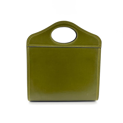 Burberry Title Pocket Leather, Green, Calfskin, Crossbody Bag