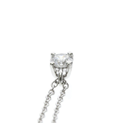 Tiffany & Co. Solitaire Pendant Platinum with Emerald Cut Diamond, Silver, Platinum, Necklace