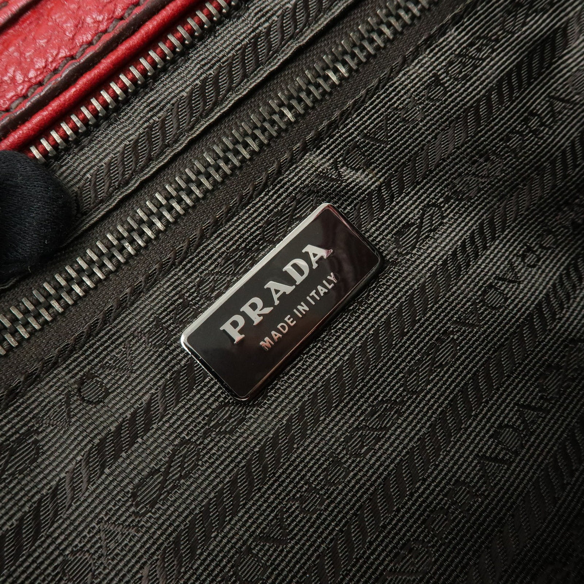 Prada Shoulder Leather, Red, Leather, Shoulder Bag