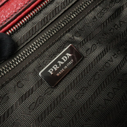 Prada Shoulder Leather, Red, Leather, Shoulder Bag