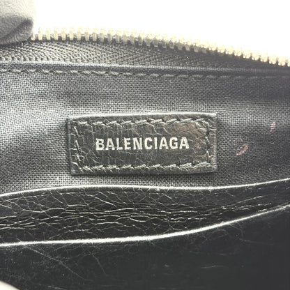 Balenciaga Le Cagole Giant Studs Chain Leather, Black, Leather, Shoulder Bag