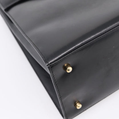 Gucci Vintage Lady Lock Top Handle Leather, Black, Leather, Handbag