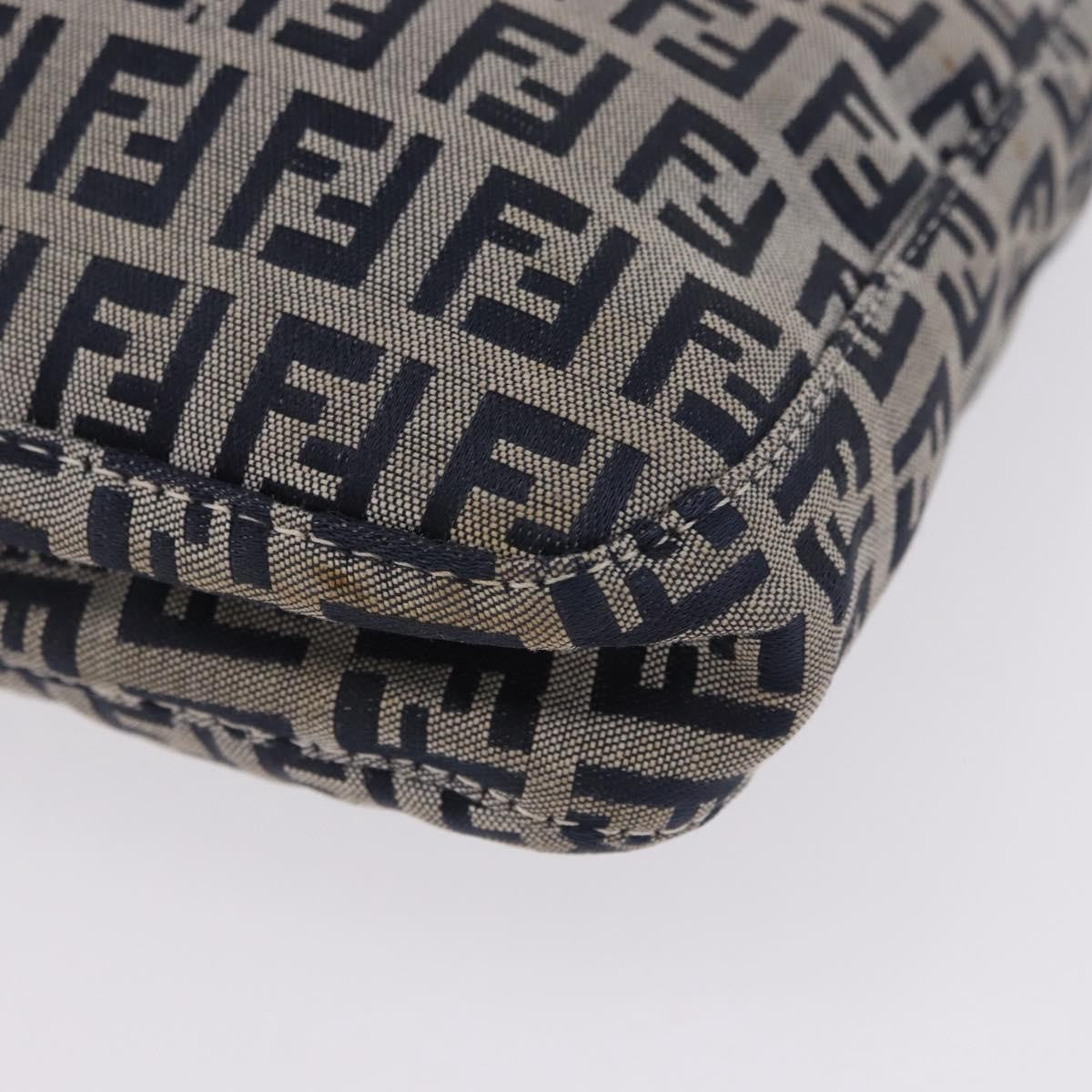 Fendi Buckle Strap Hobo Zucchino Canvas, Navy, Canvas, Shoulder Bag
