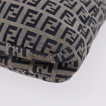 Fendi Buckle Strap Hobo Zucchino Canvas, Navy, Canvas, Shoulder Bag