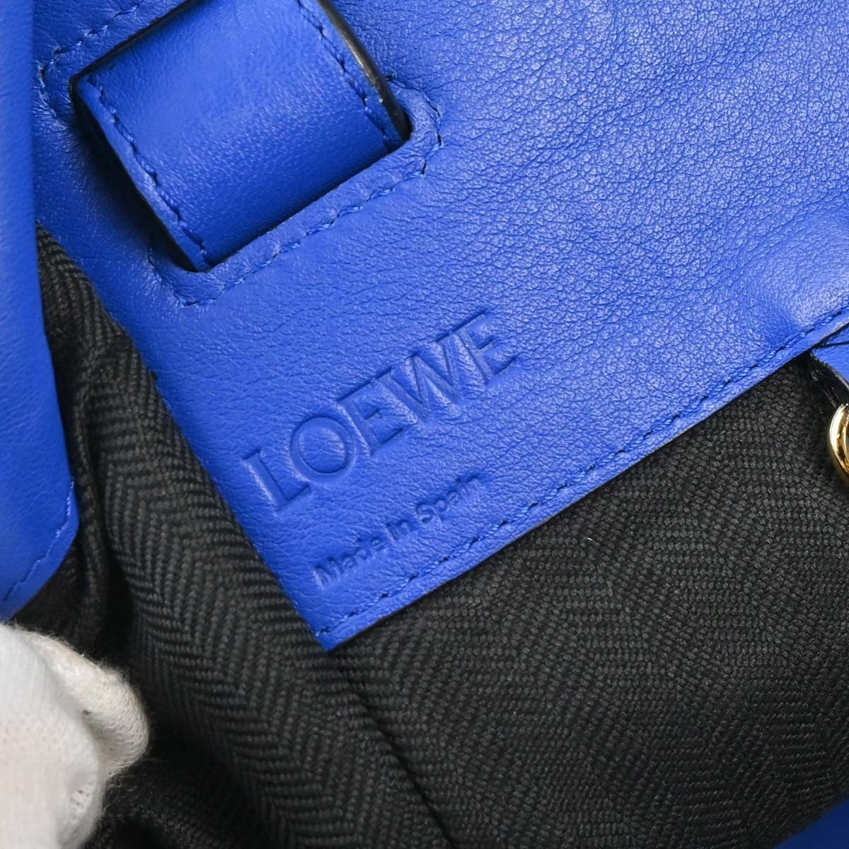 Loewe Hammock Leather, Blue, Leather, Handbag