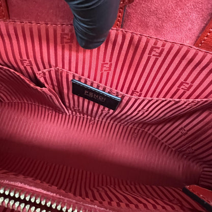 Fendi 2Jours Patent, Red, Leather, Handbag