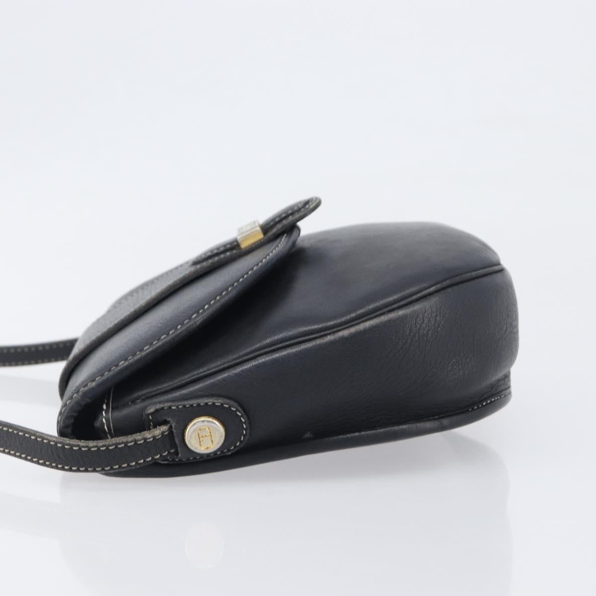 Christian Dior Vintage CD Logo Leather, Navy, Leather, Shoulder Bag