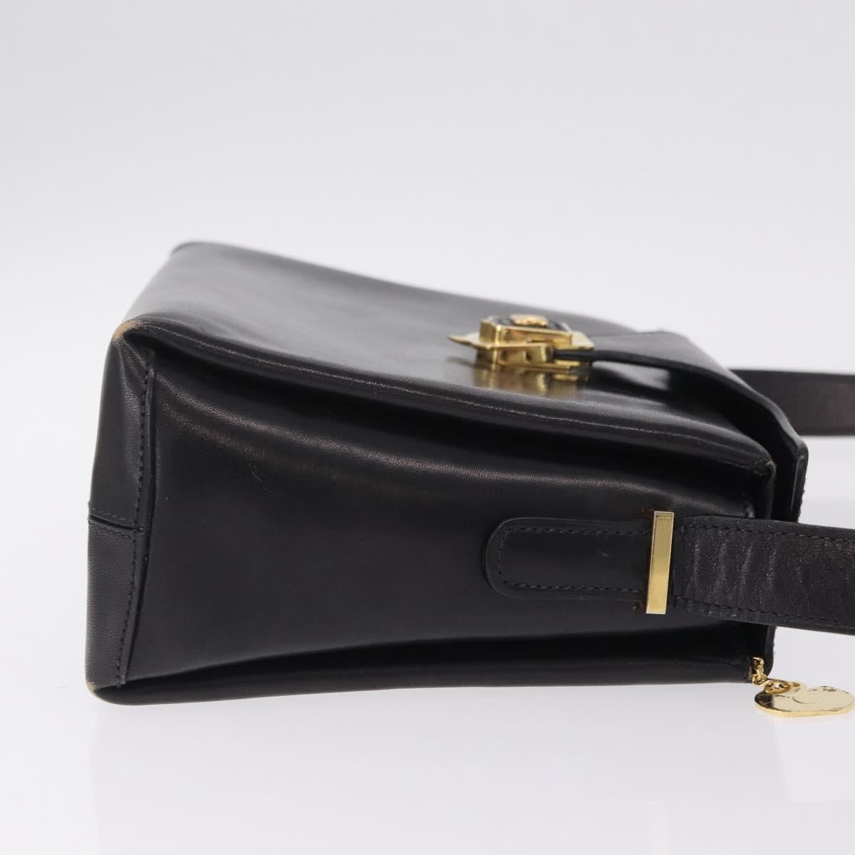 Celine Shoulder Leather, Black, Leather, Shoulder Bag