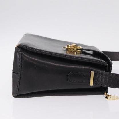 Celine Shoulder Leather, Black, Leather, Shoulder Bag