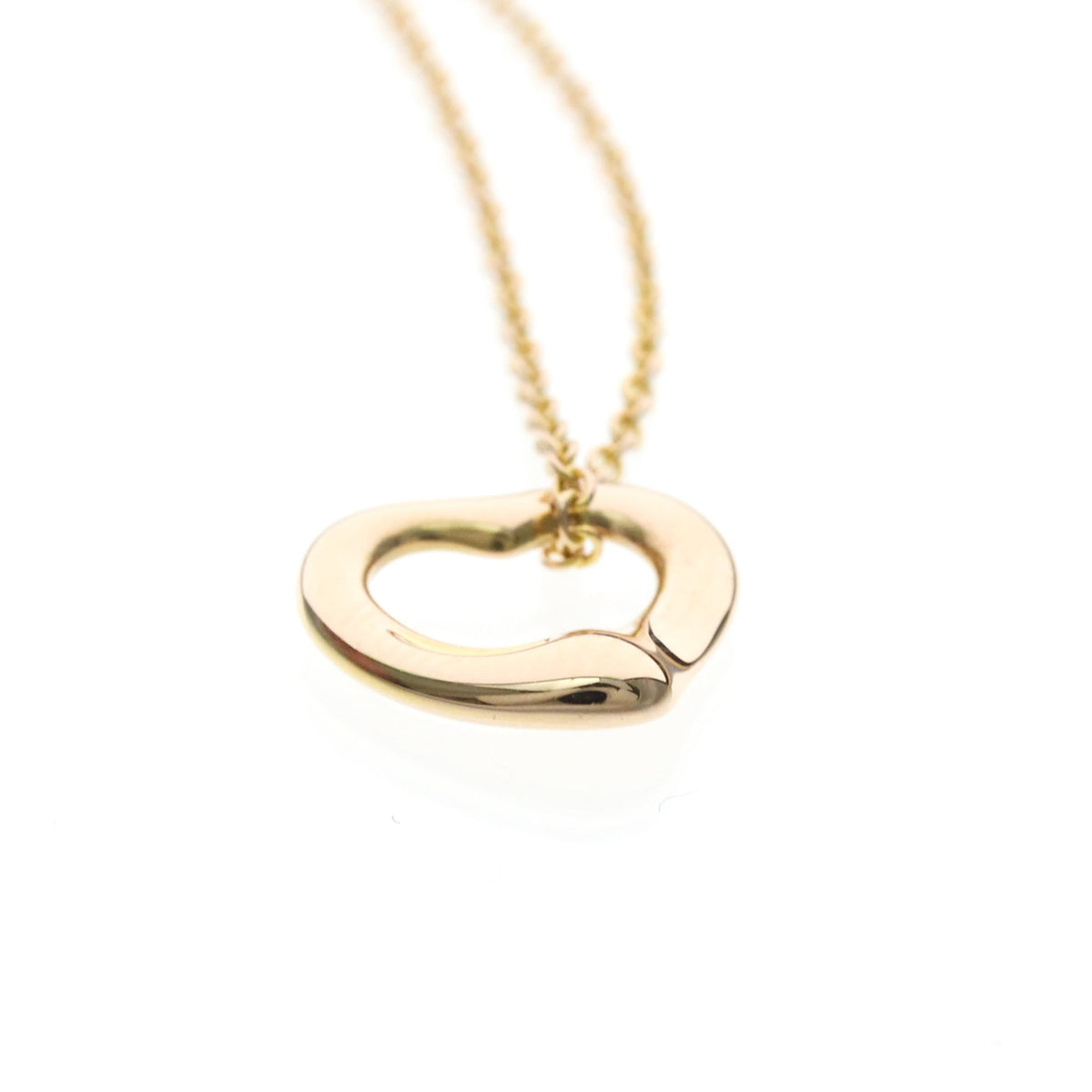 Tiffany & Co. Elsa Peretti Open Heart Pendant 18K Yellow Gold, Gold, Pink Gold, Necklace