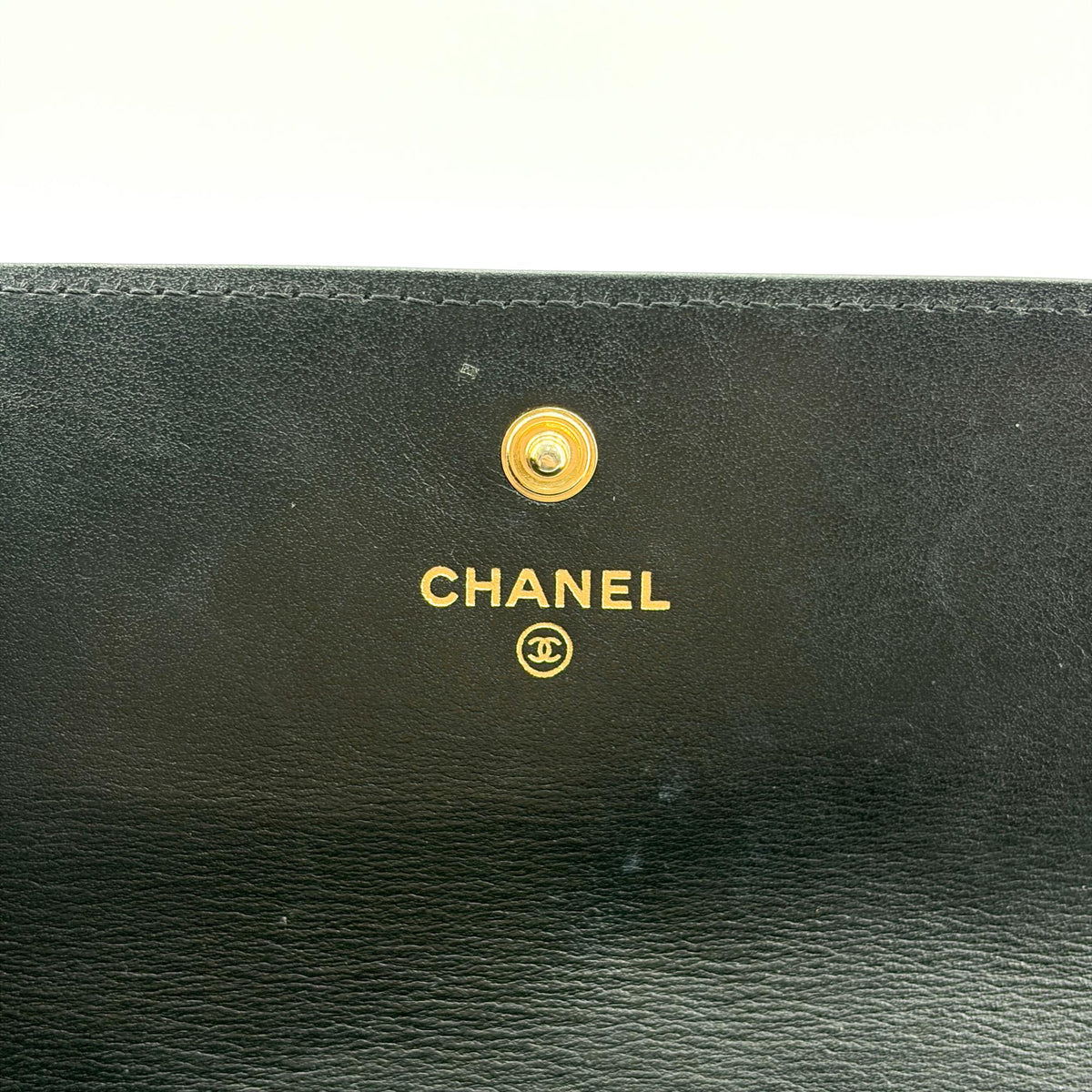 Chanel Boy Flap Quilted Caviar, Black, Leather, Wallet
