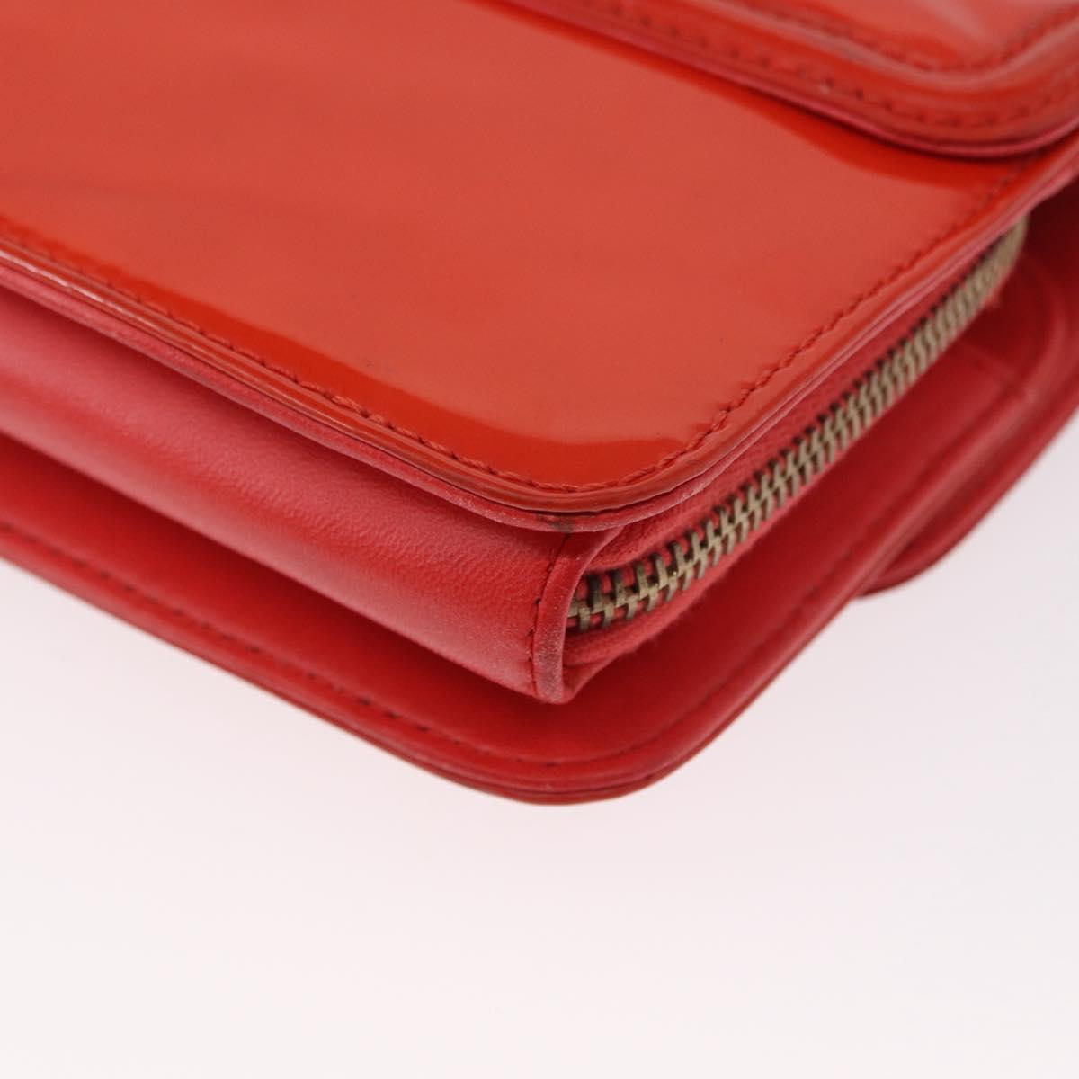 Chanel Chain Flap Shoulder Bag Leather, ORANGE, PATENT_LEATHER, Shoulder bag