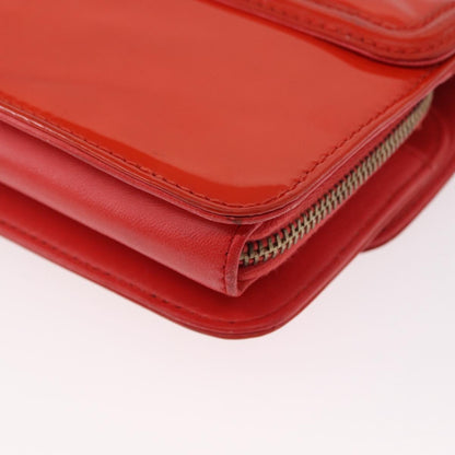 Chanel Chain Flap Shoulder Bag Leather, ORANGE, PATENT_LEATHER, Shoulder bag