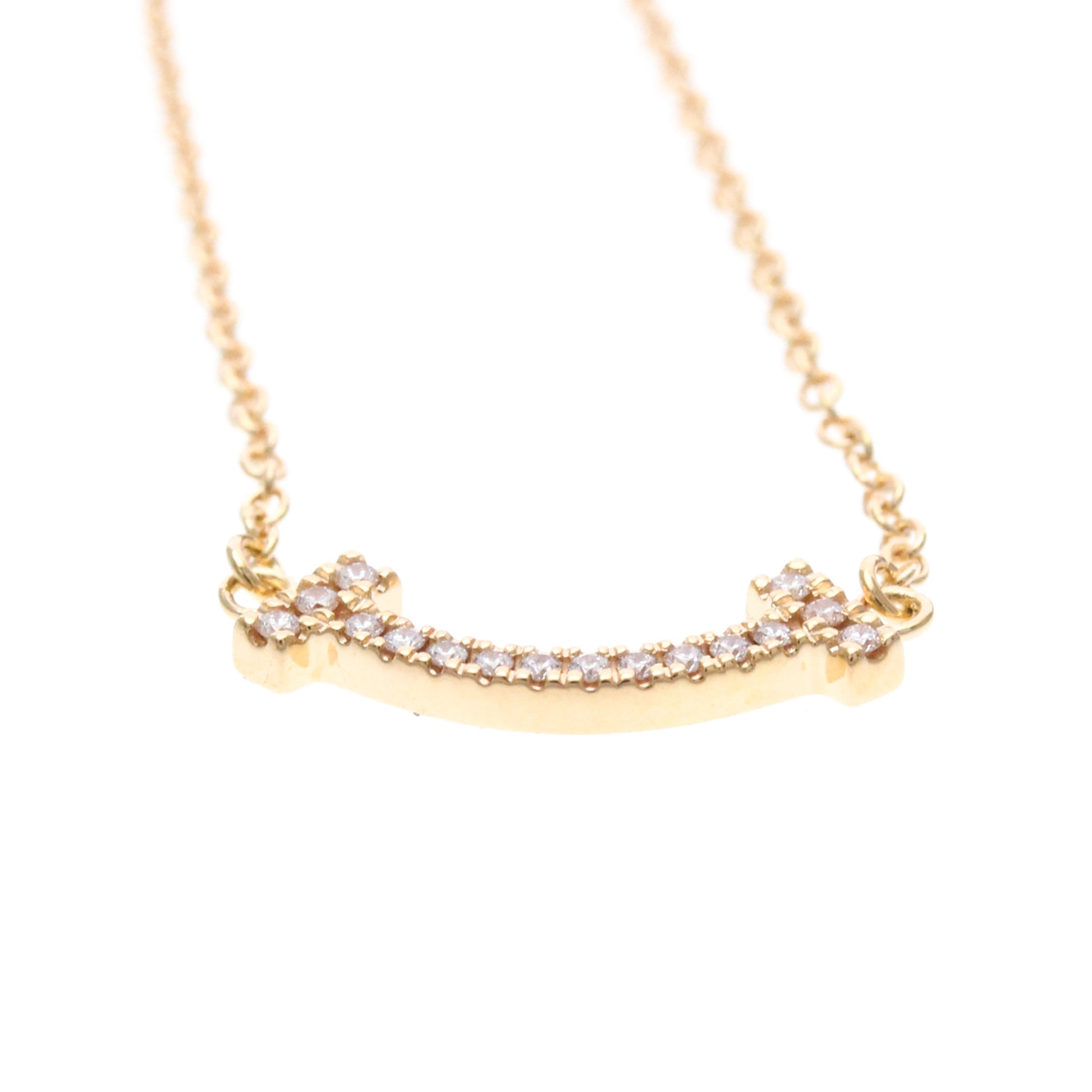 Tiffany & Co. T Smile Pendant 18K Rose Gold, Pink, Pink Gold, Necklace