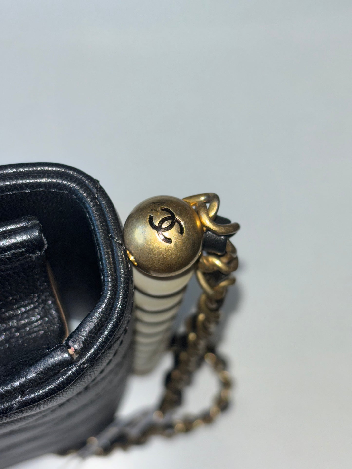 Chanel Chic Pearls Flap Clutch with Chain Quilted Lambskin, Black, Leather, Crossbody Bag