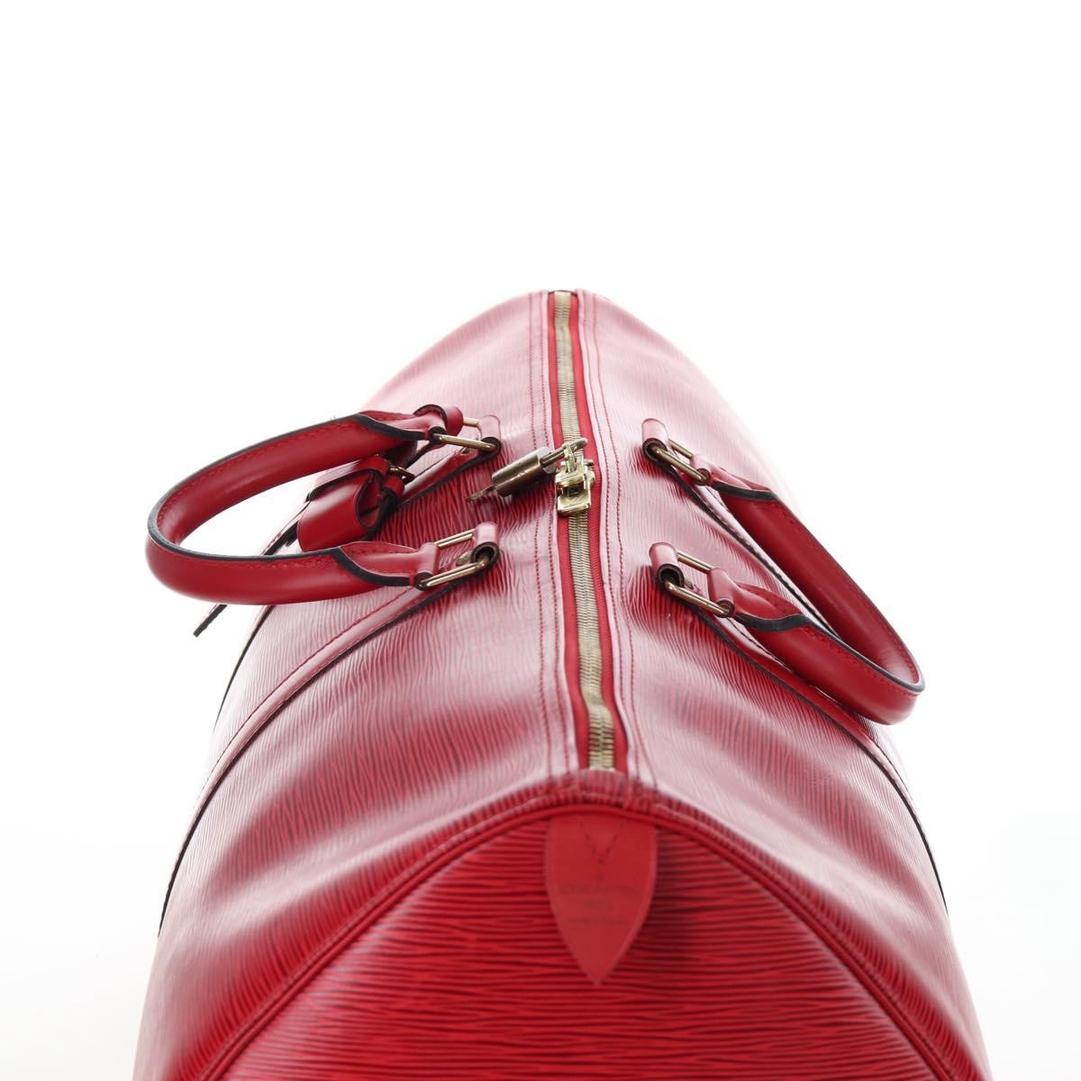 Louis Vuitton Keepall Epi, Red, Leather, Travel Bag