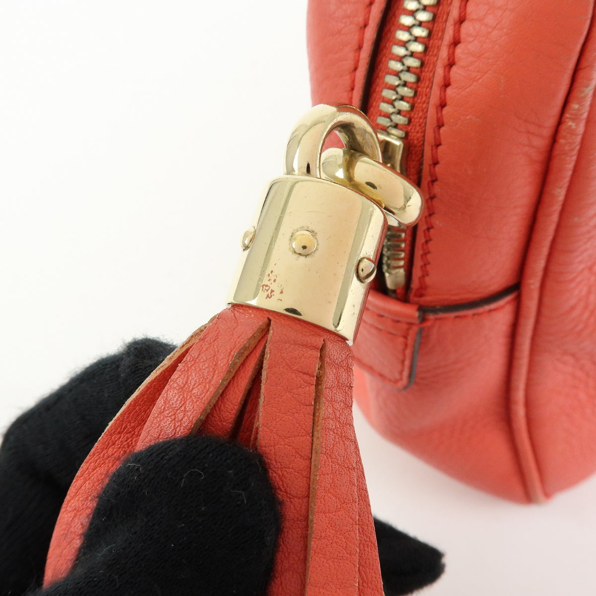 Gucci Soho Chain Zip Leather, Pink, Leather, Shoulder Bag