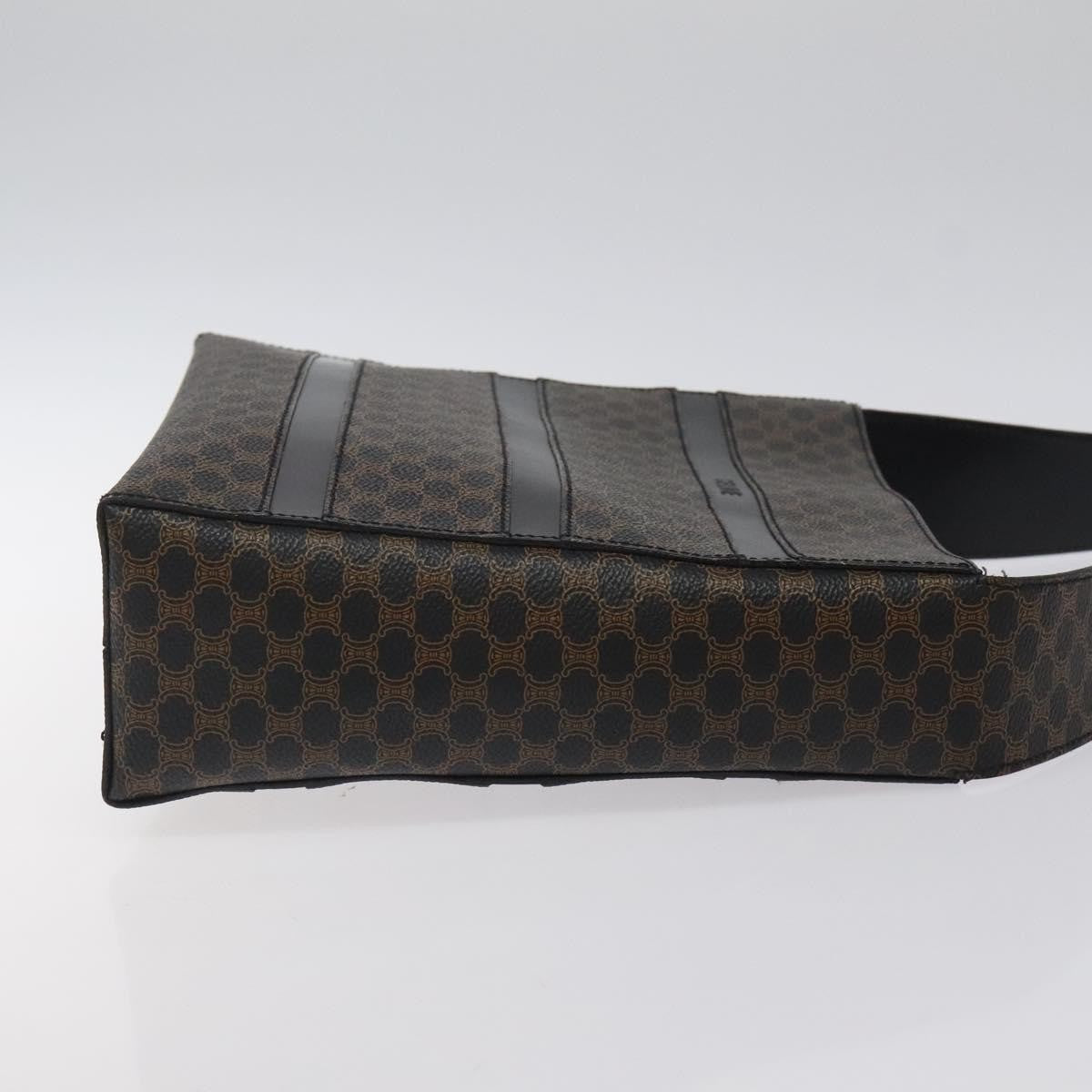 Celine Vintage Macadam Canvas and Leather, Black, Canvas, Shoulder Bag