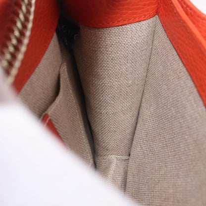 Gucci Interlocking Leather, Orange, Leather, Shoulder Bag