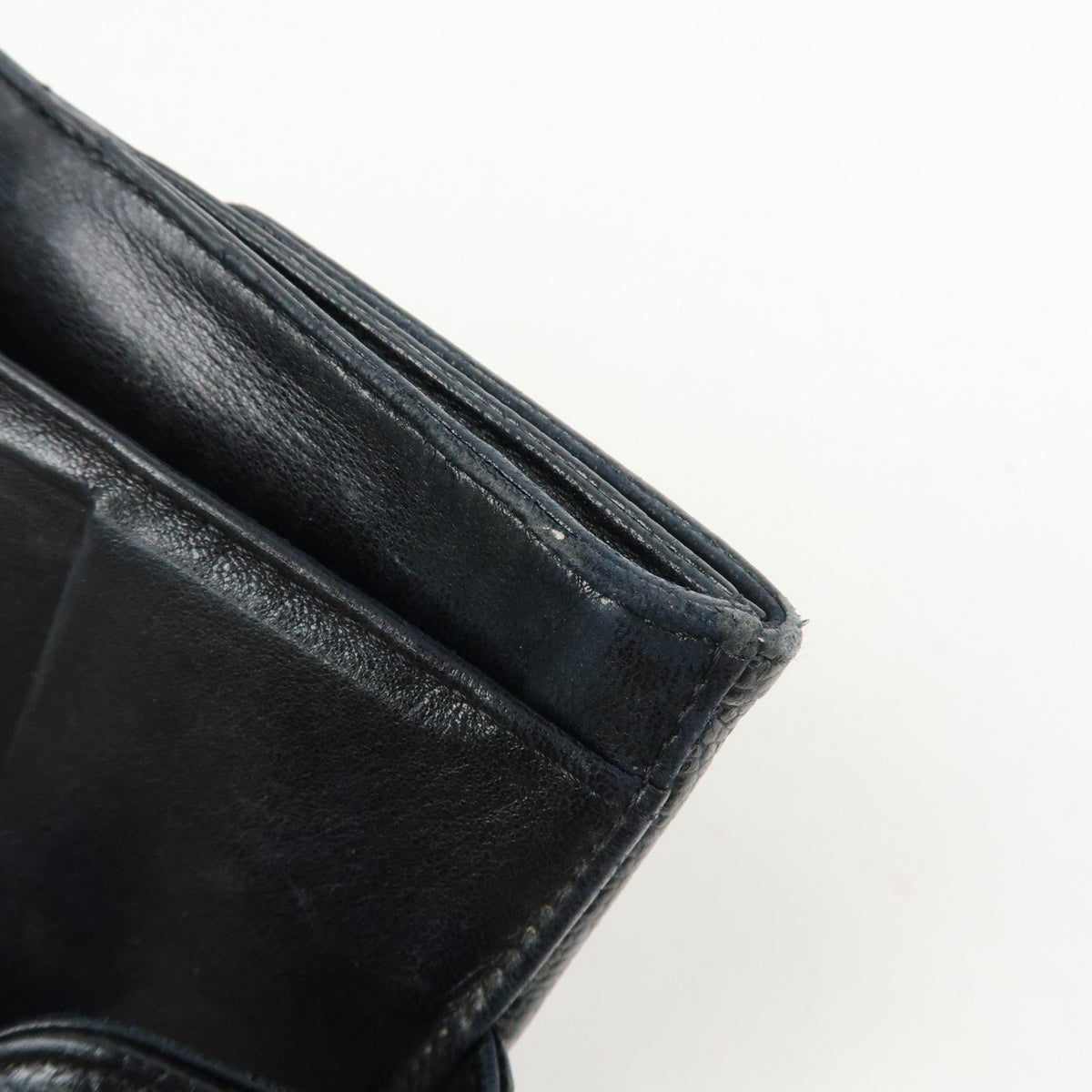 Chanel Vintage Timeless Bifold Caviar, Black, Leather, Wallet