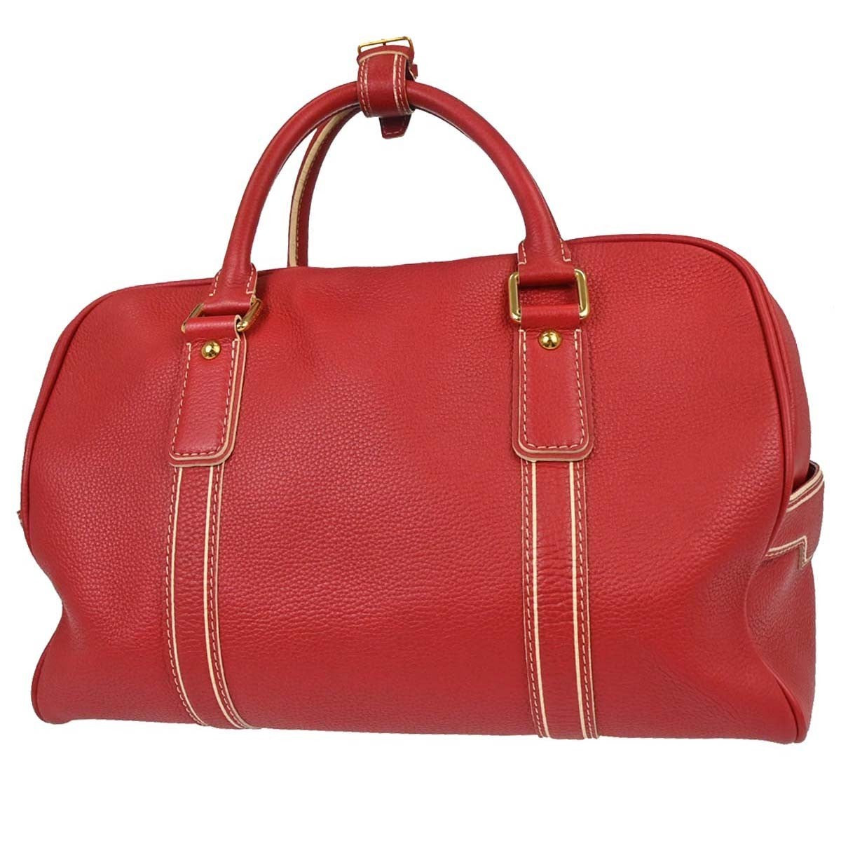 Louis Vuitton Carryall Leather, Red, Leather, Travel Bag
