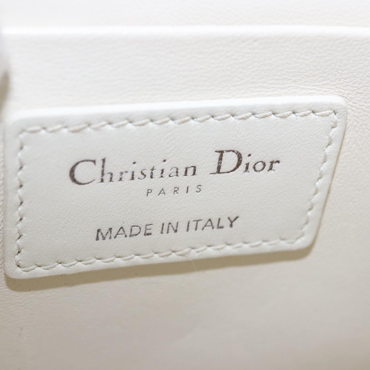 Christian Dior Caro Leather, White, Leather, Handbag