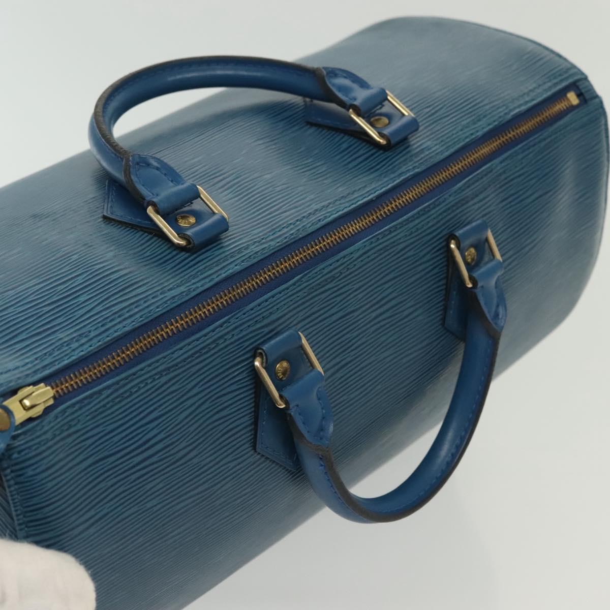 Louis Vuitton Speedy Handbag Epi Leather, BLUE, LEATHER, Handbag