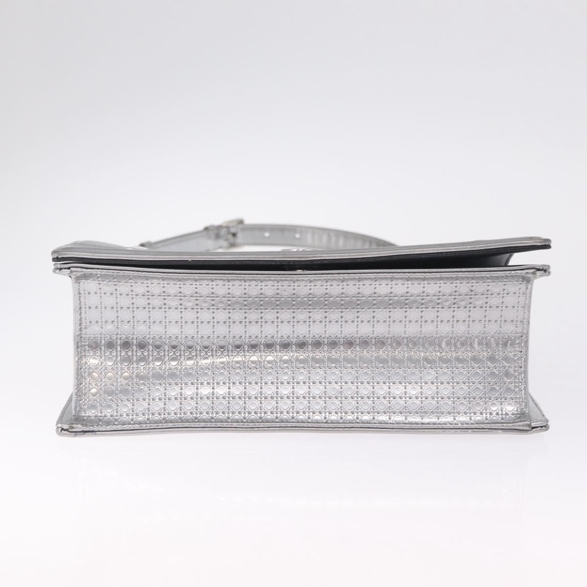 Christian Dior Diorama Flap Patent, Silver, Patent Leather, Handbag
