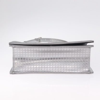 Christian Dior Diorama Flap Patent, Silver, Patent Leather, Handbag