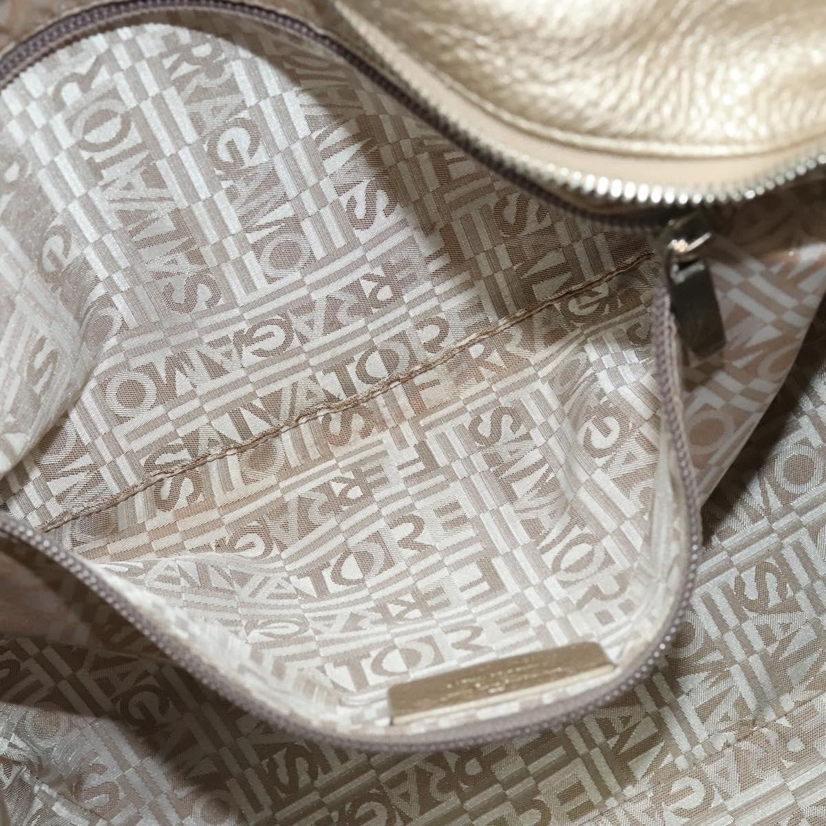 Salvatore Ferragamo Gancini Tote Leather, Silver, Leather, Tote Bag