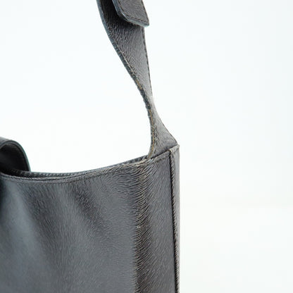 Salvatore Ferragamo Gancio Flap Hobo Leather, Black, Leather, Shoulder Bag