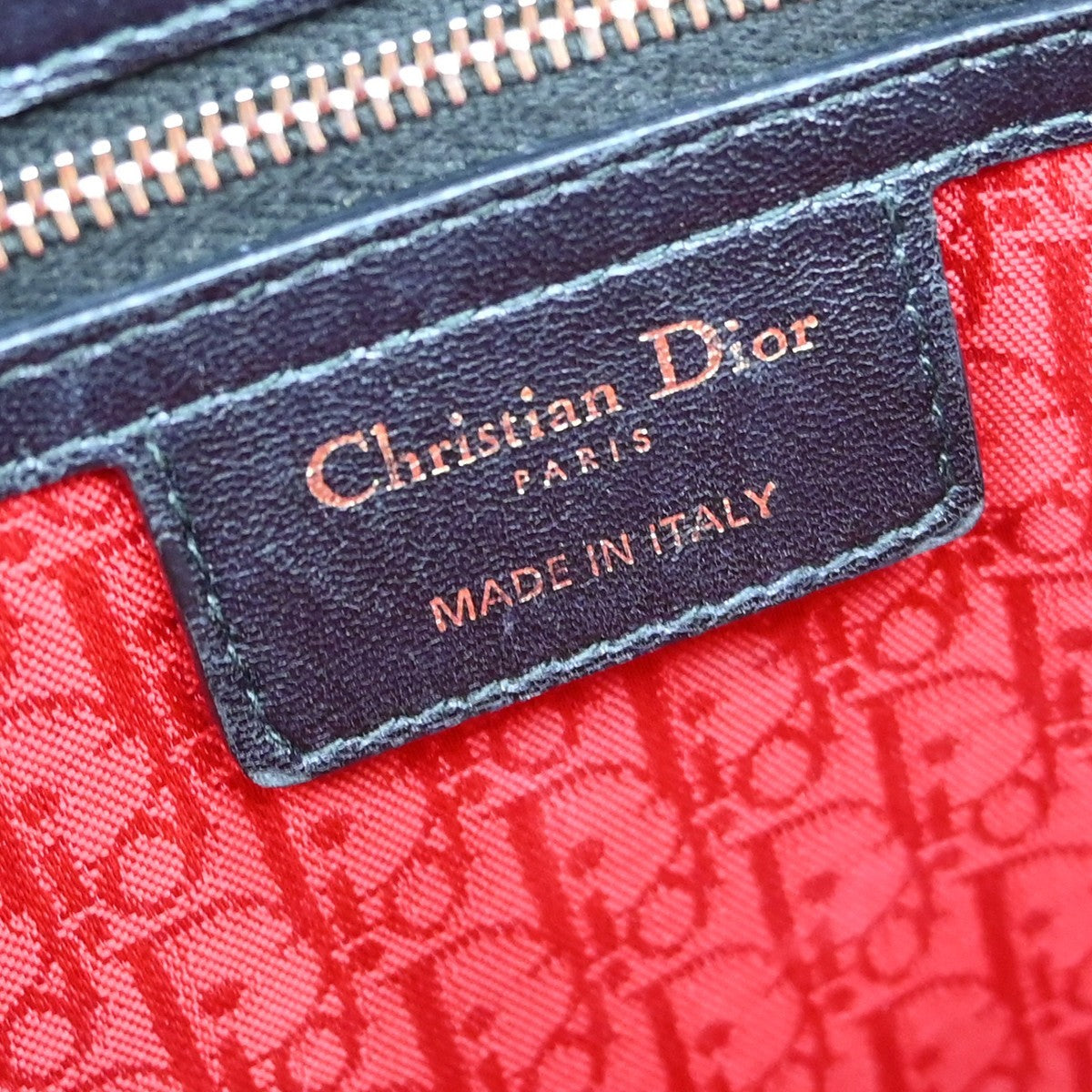 Christian Dior Lady Dior Cannage Quilt Lambskin, Black, Leather, Handbag