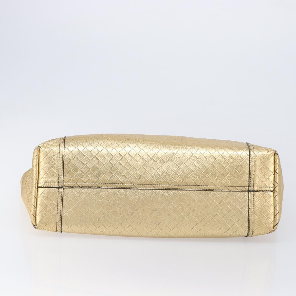 Bottega Veneta Intrecciomirage Leather, Gold, Leather, Tote Bag