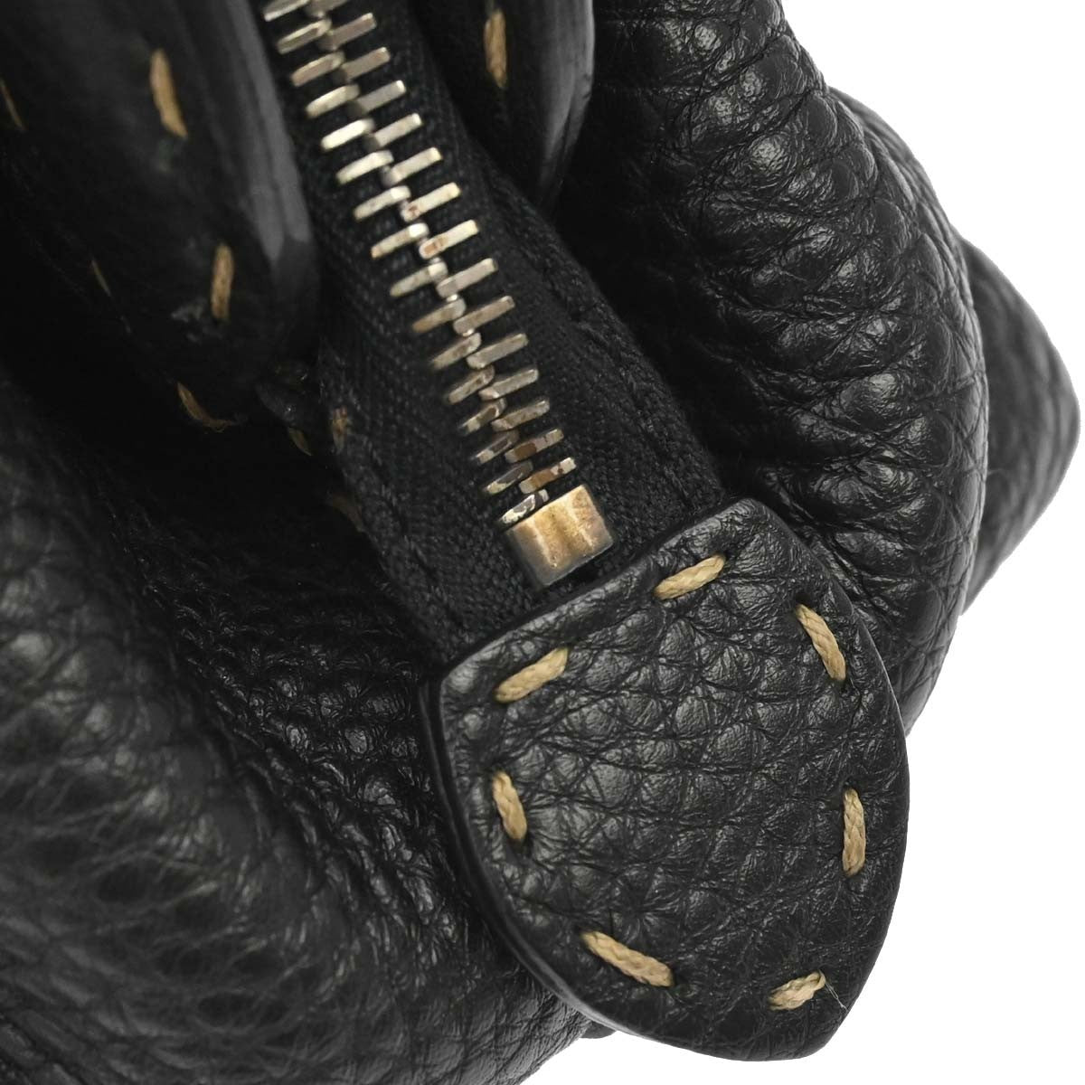Fendi Selleria Frame Doctor Leather, Black, Leather, Handbag
