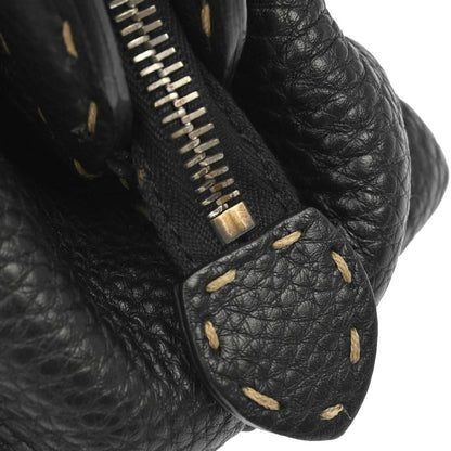 Fendi Selleria Frame Doctor Leather, Black, Leather, Handbag