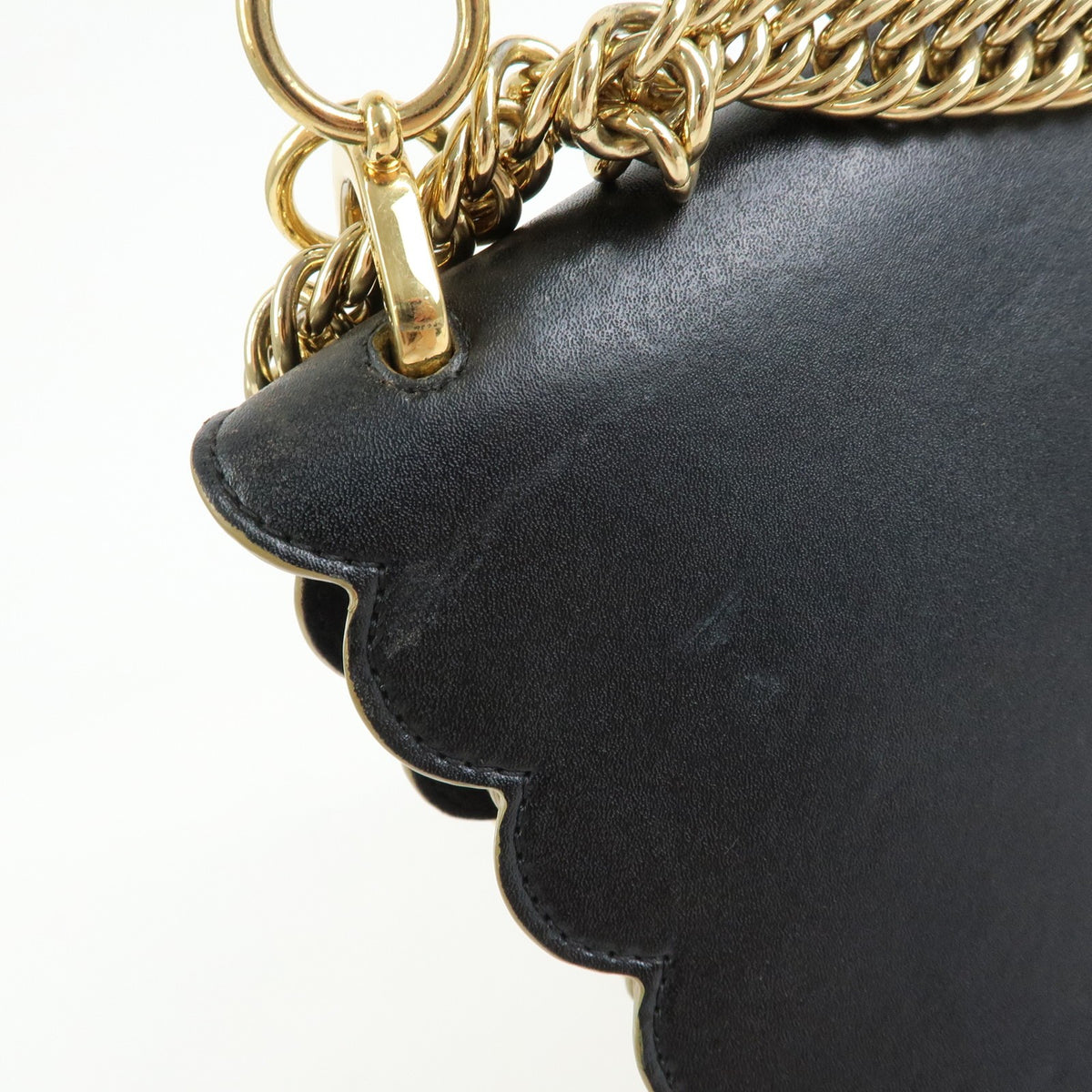 Fendi Kan I Leather, Black, Leather, Shoulder Bag