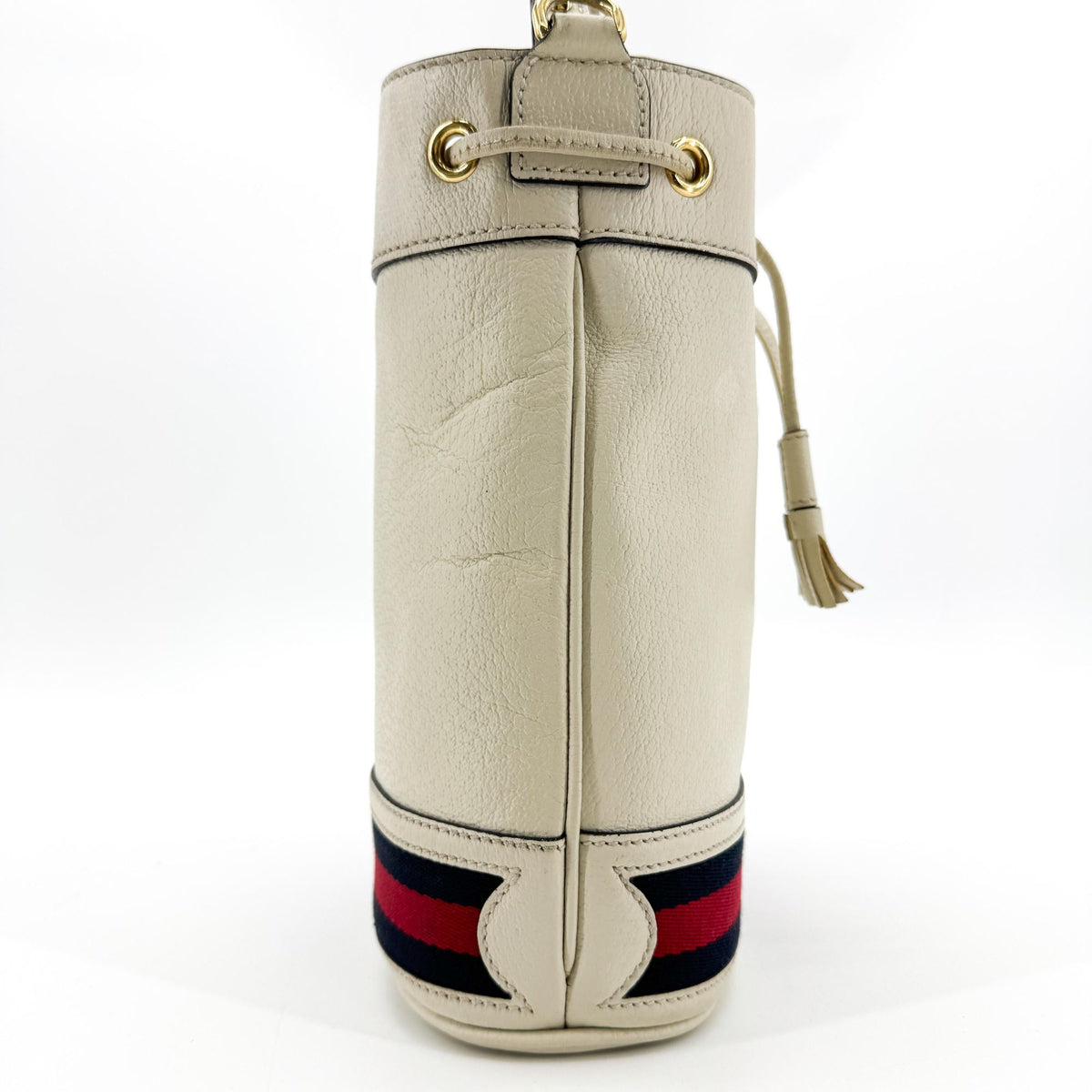 Gucci Ophidia Bucket Leather, White, Leather, Handbag