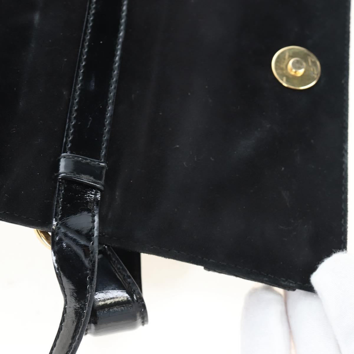 Salvatore Ferragamo Vala Patent Leather, Black, Patent Leather, Shoulder Bag