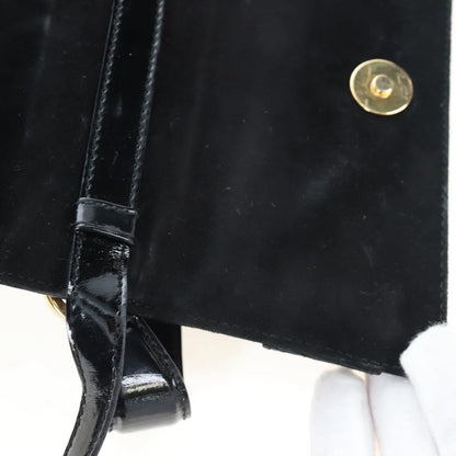 Salvatore Ferragamo Vala Patent Leather, Black, Patent Leather, Shoulder Bag