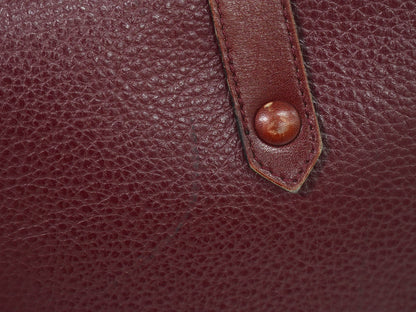Christian Dior Vintage CD Flap Leather, Burgundy, Leather, Shoulder Bag