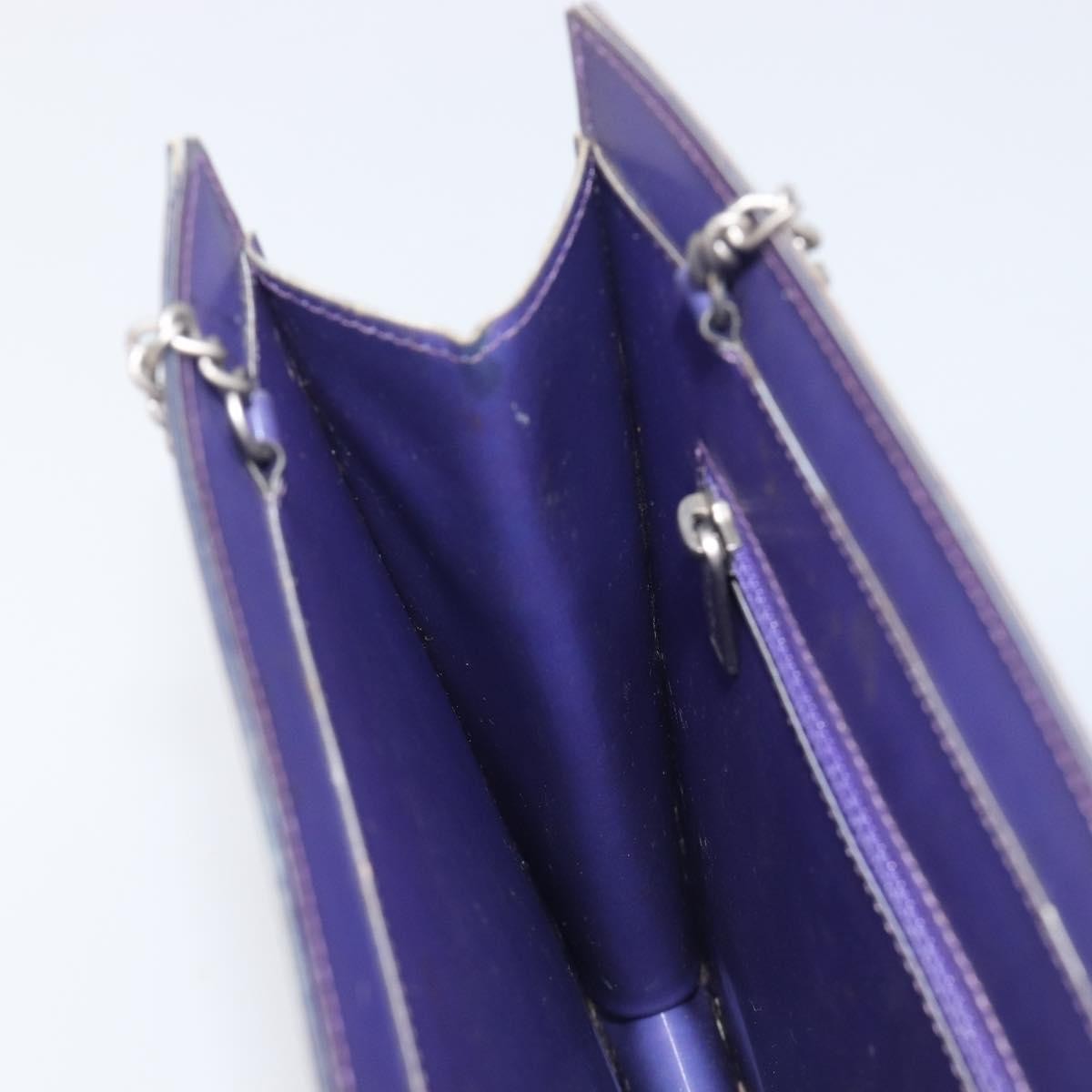 Chanel Vintage Holographic Chain Vinyl, Purple, Synthetic, Tote Bag
