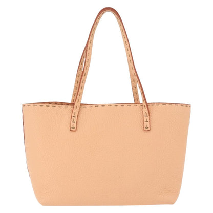 Fendi Selleria Carla Leather, Orange, Leather, Tote Bag