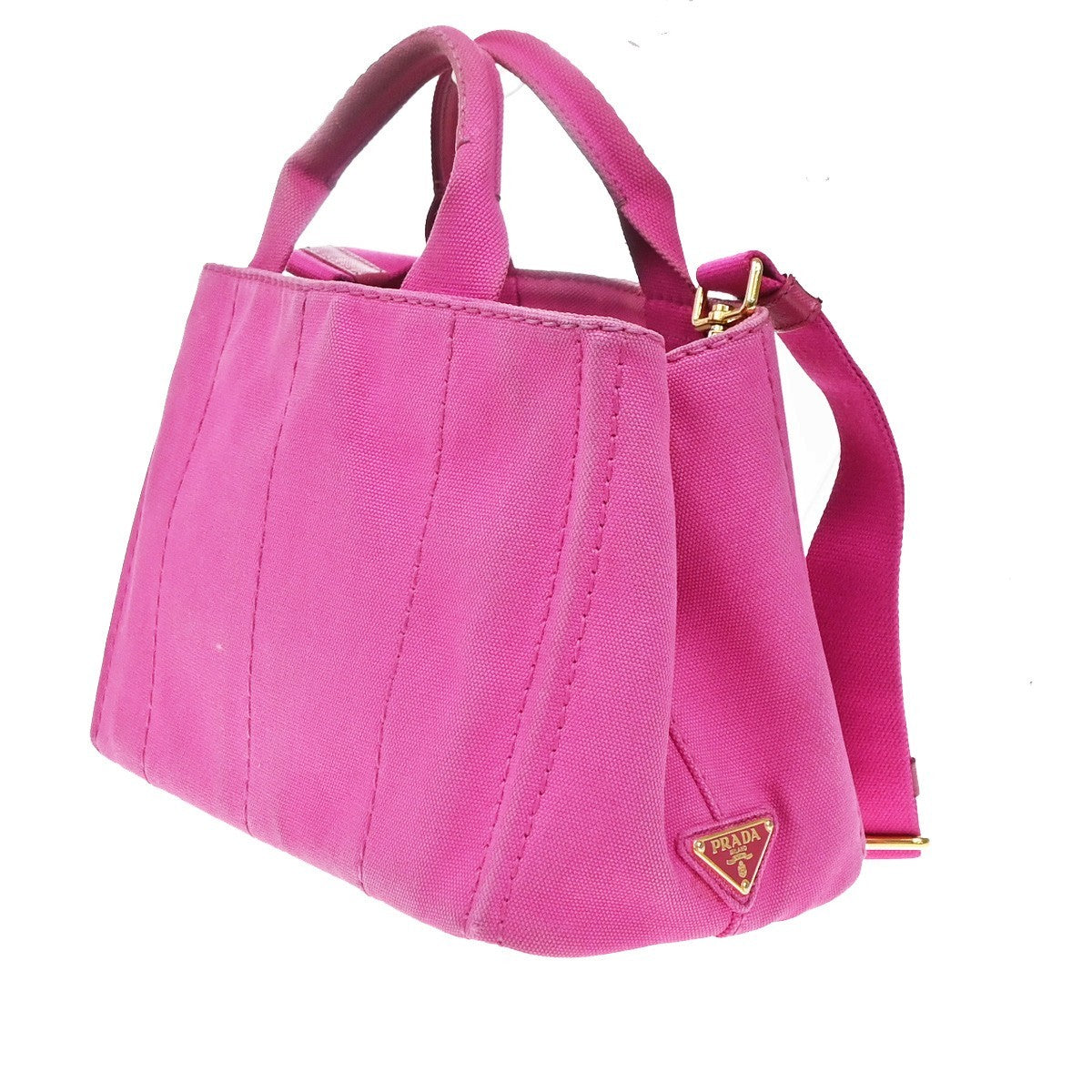 Prada Canapa Open Tote Canvas, Pink, Canvas, Tote Bag