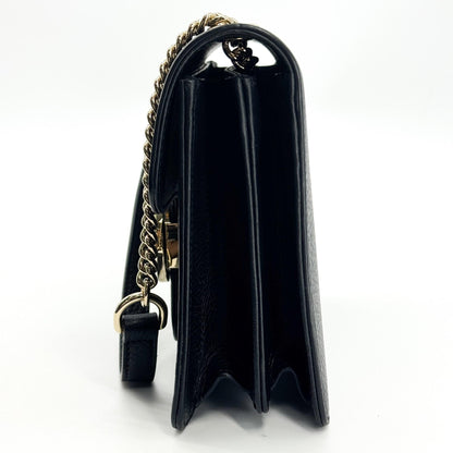 Gucci Interlocking Leather, Black, Leather, Shoulder Bag