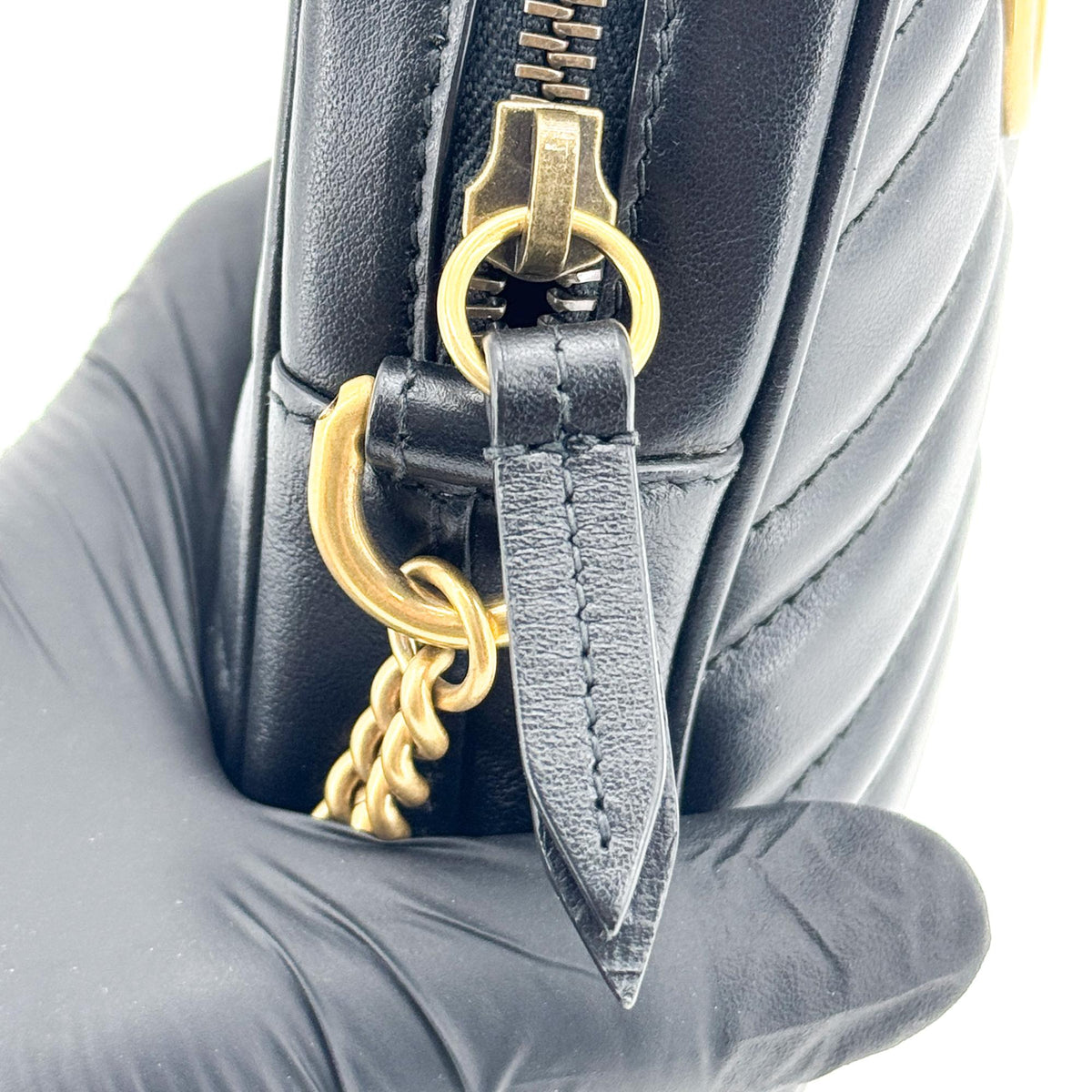 Gucci GG Marmont Matelasse Leather, Black, Leather, Shoulder Bag