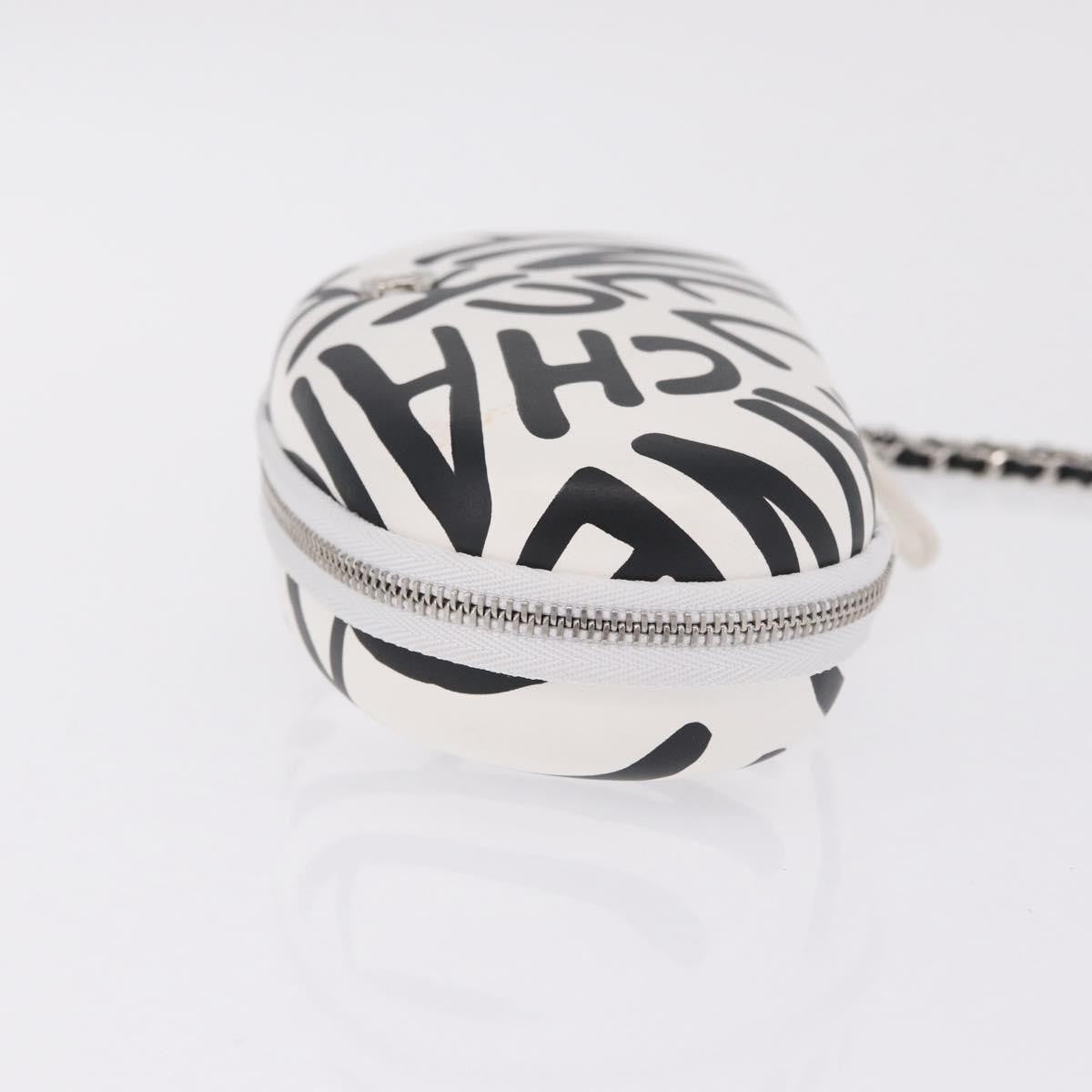 Chanel Coco Neige Zip Around Sunglasses Case with Chain Printed Leather, White, Leather, Sunglasses