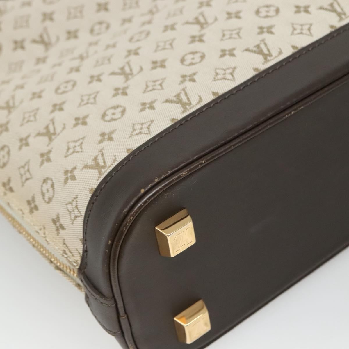Louis Vuitton Alma Mini Lin Monogram, Khaki, Canvas, Handbag