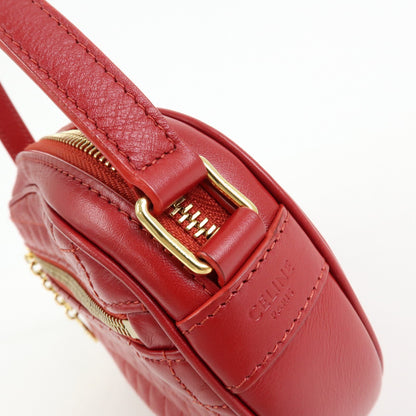 Celine C Charm Camera Quilted Leather, Red, Leather, Handbag